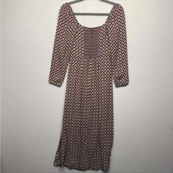 NWT Reformation Hilda Plaza Dress MIDI Square Neck Purple 8 Petite Wrap Slit - Picture 3 of 9